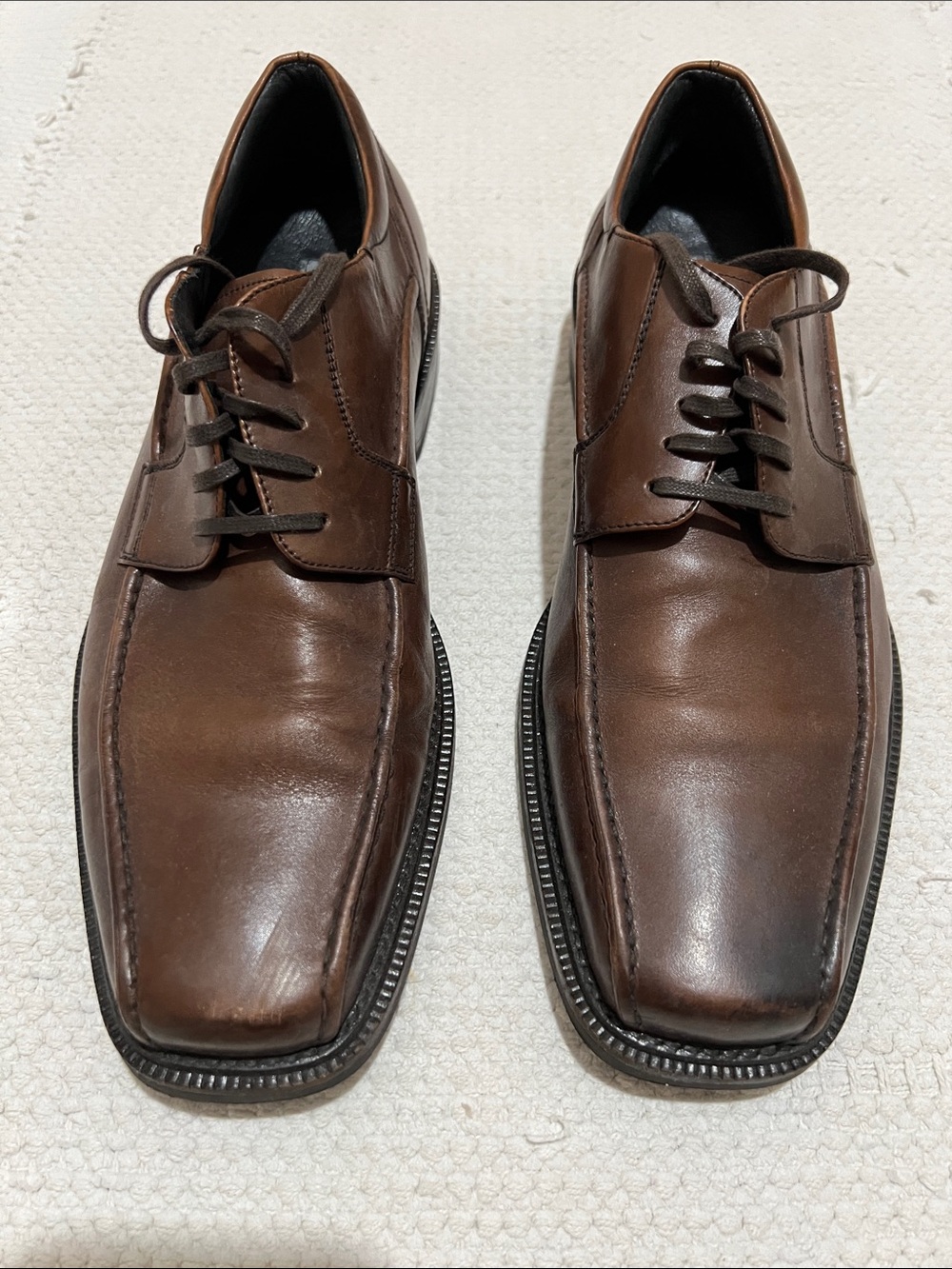 Johnston & Murphy Dark Brown Leather Lace-Up Oxfords